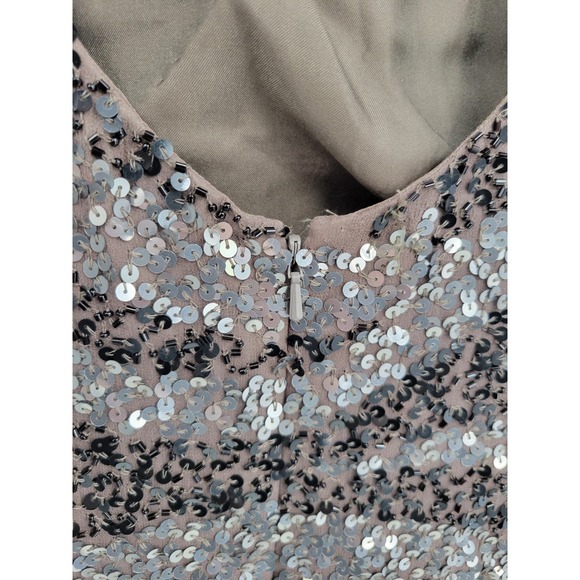 Camille La Vie Sequin 100% Silk Short Mini Dress 10 Short Sleeve - Picture 5 of 10
